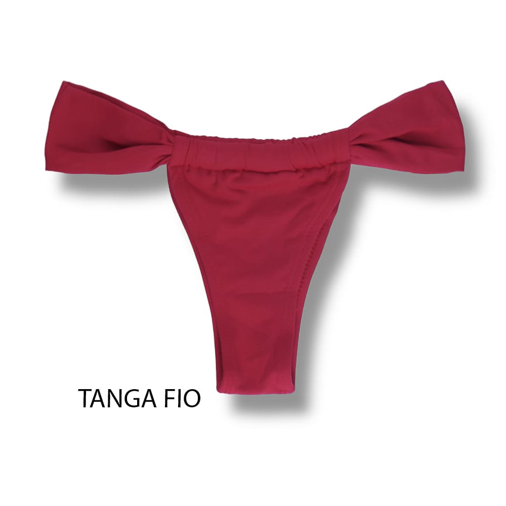 Tanga Gali Vermelho Carmim | Biquíni Fio Dental | Cortininha Regulável