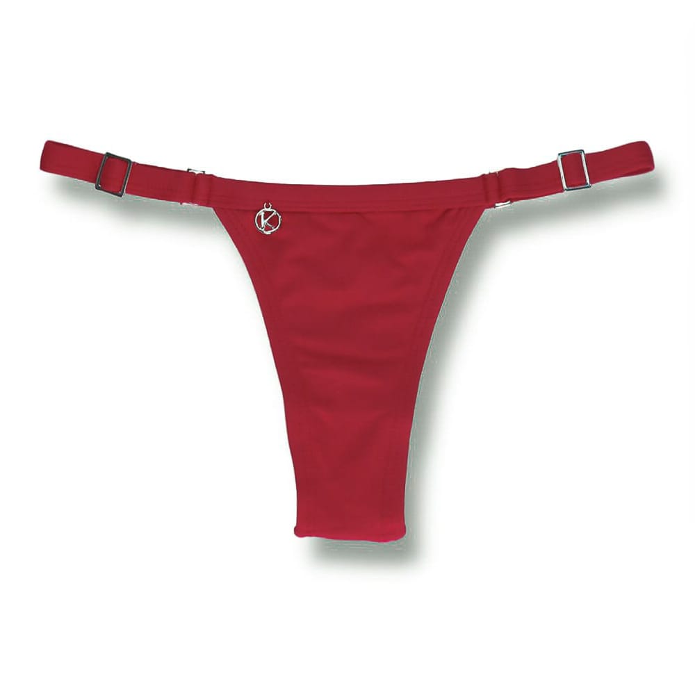 Tanga Fany Vermelho Carmim  | Biquíni Liso | Semi Fio |  Marquinha de Fita | Regulável