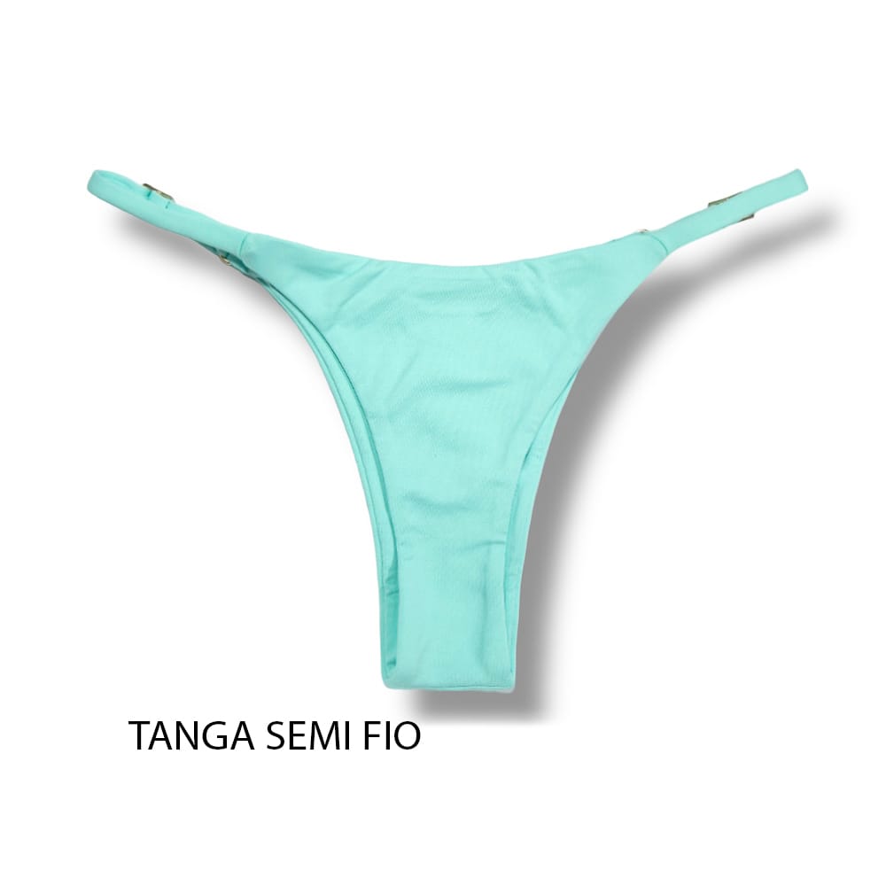 Tanga Mia Verde Mint | Semi Fio | Tira Fina Regulável | Marquinha de Fita