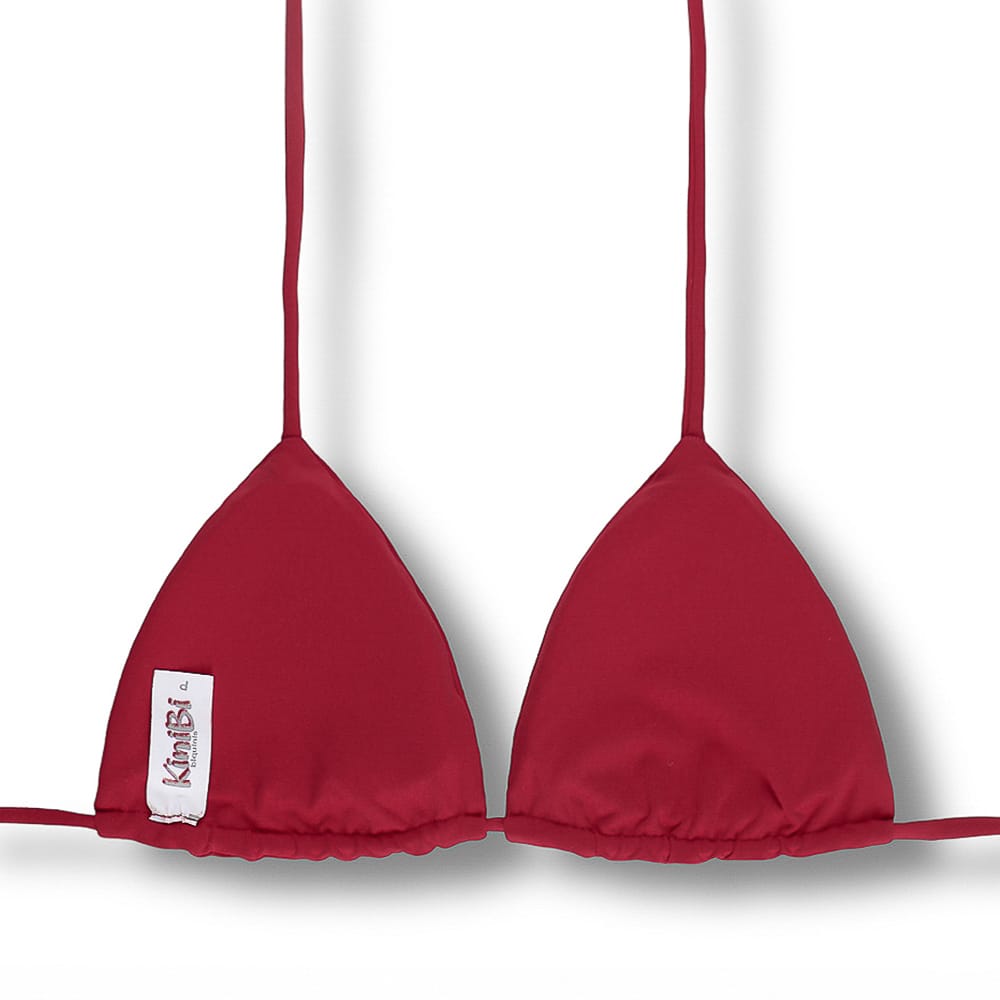 Conjunto de Biquíni Vermelho Carmim | Top Lua + Tanga Eva | Top Dupla Face com Bojo | Tanga Tradicional Asa Delta Dupla Face | Tecido opaco