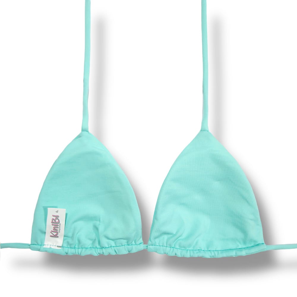 Top Lua Verde Mint | Cortininha com Bojo | Reversível | Amarração nas Costas e Pescoço