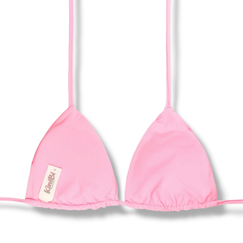 Top Lua Rosa Iogurte | Cortininha com Bojo | Reversível | Amarração nas Costas e Pescoço