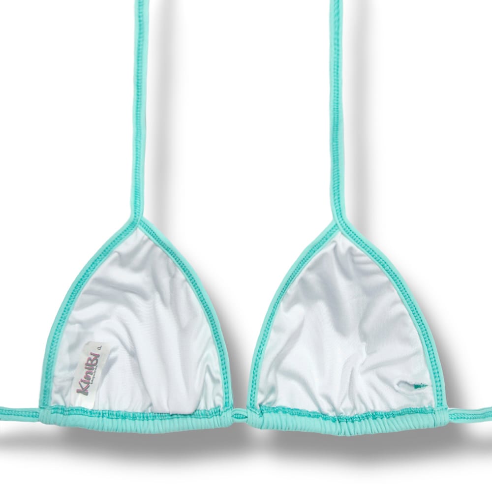 Conjunto de Biquíni Verde Mint | Top Mara + Tanga Fany | Top cortininha com Abertura para Bojo | Tanga Fita que deixa marca de bronze linda