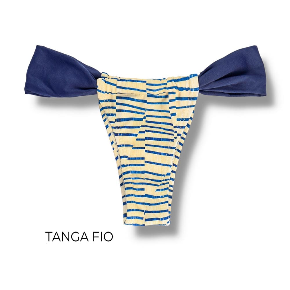 Conjunto de Biquíni Mareia com a Combinação Azul Marinho | Top Jade + Tanga Gali