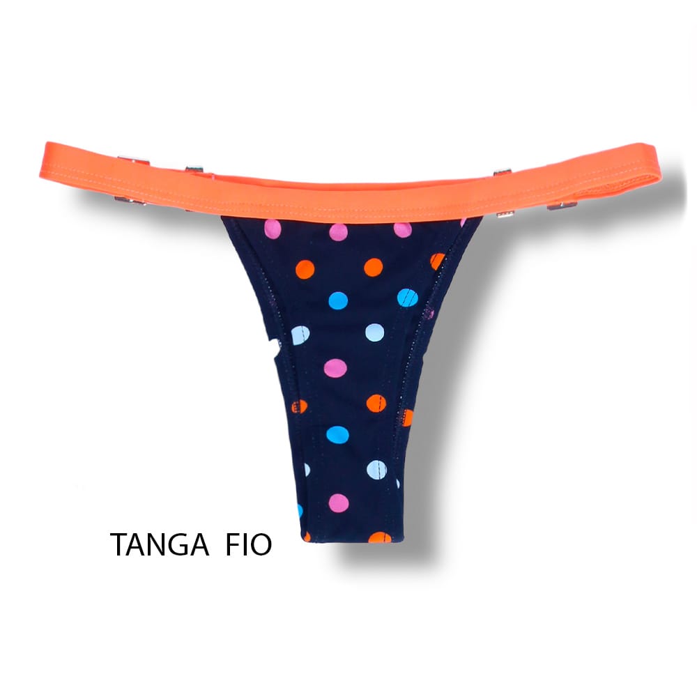 CONJUNTO DE BIQUÍNI POÁ COLORÊ| TOP MARA + TANGA FANY | TOP CORTININHA COM ABERTURA PARA BOJO | TANGA MARCA DE FITA