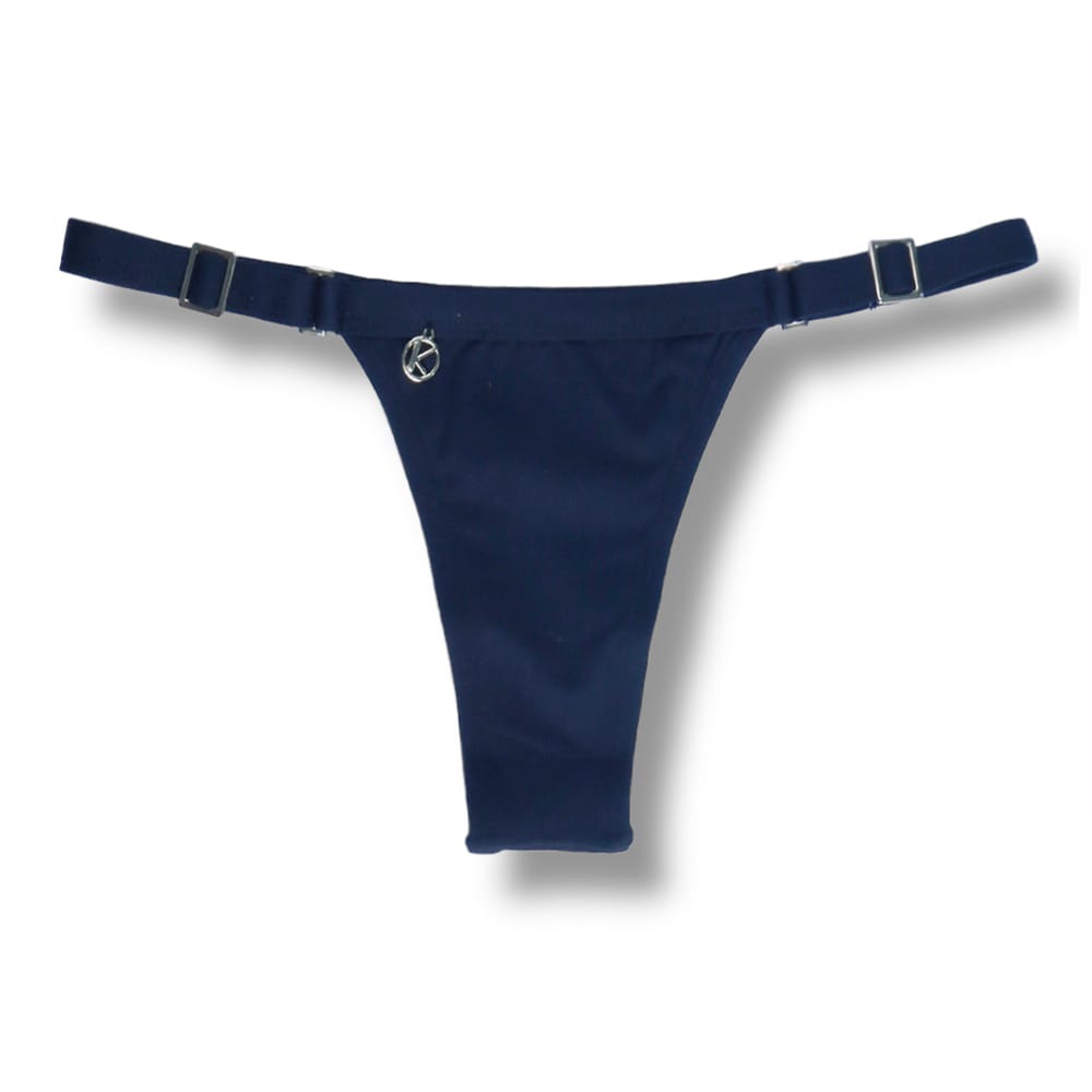 Tanga Fany Preta | Biquíni Liso | Tanga Fio Dental | Marquinha de Fita | Regulável