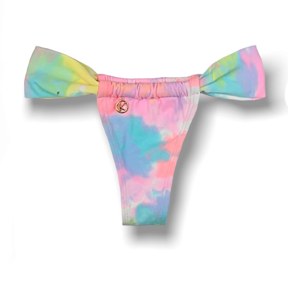 Tanga Gali Tie Dye | Biquini Estampado | Fio Dental | Cortininha Regulável