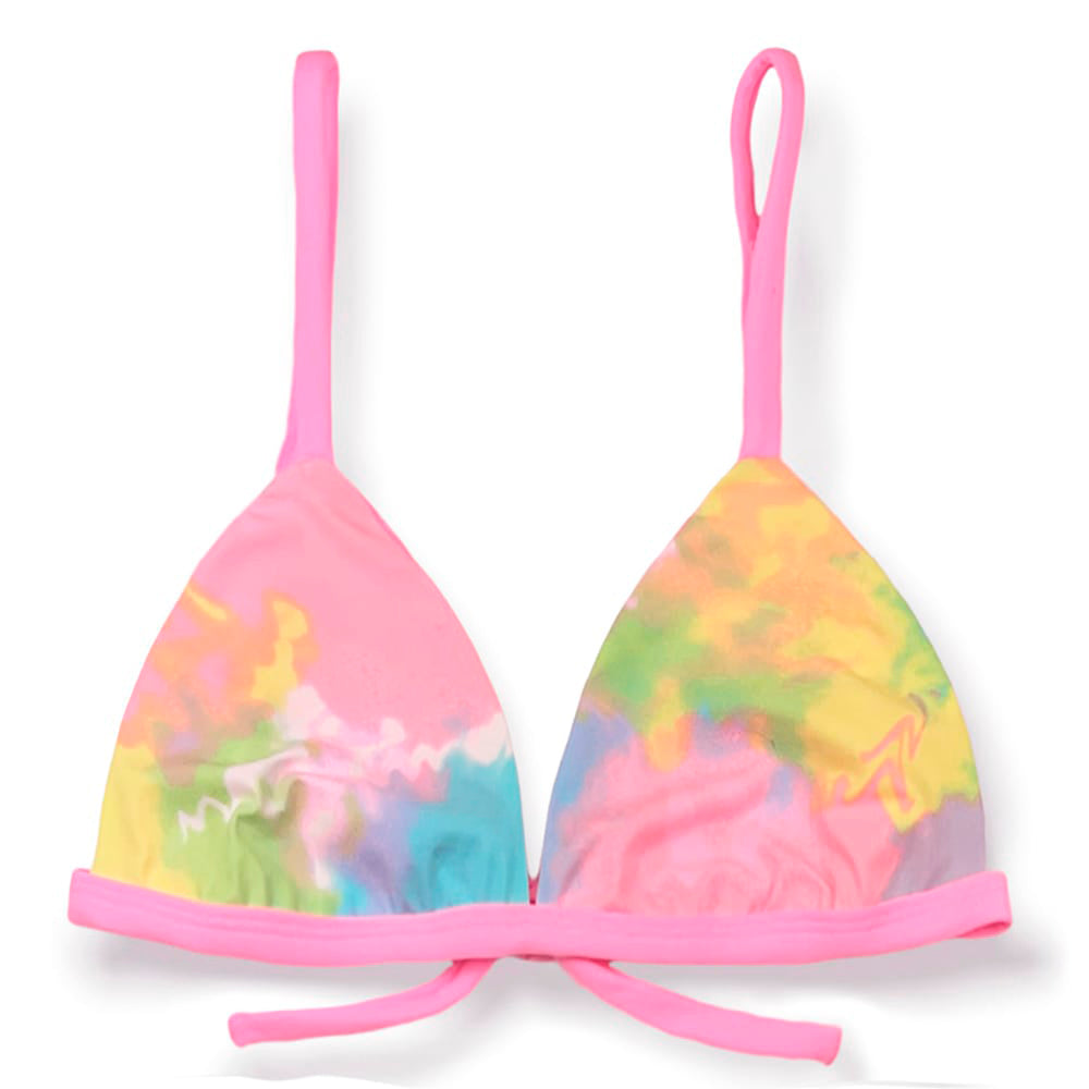 Conjunto de Biquini Tie Dye | Top Jade + Tanga Eva | Tradicional Asa Delta | Tanga dupla face | Top com regulador na alça e com abertura para bojo