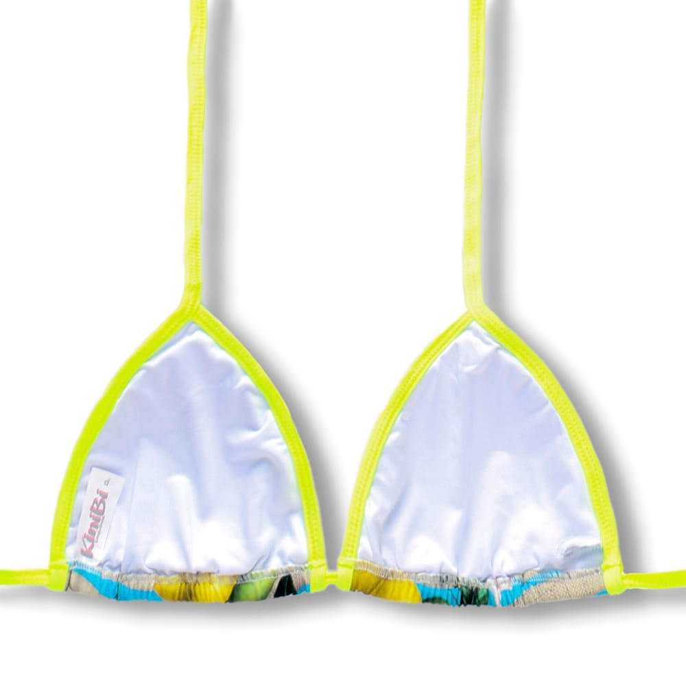Conjunto de biquíni Limão Siciliano com a combinação Amarelo Neon | Top Mara + Tanga Fany
